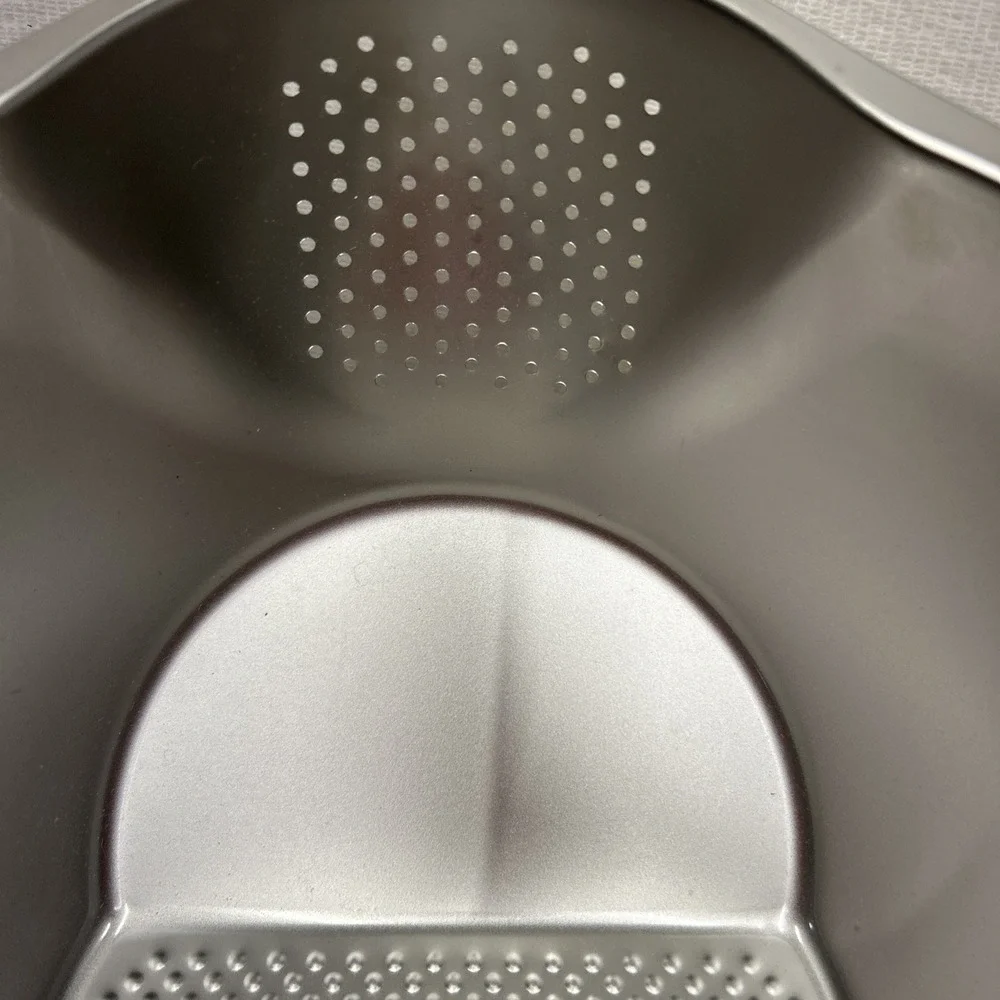 Stainless Steel SUS 304 Rice Vegetable Washing Strainer Drain Bowl Kitchen Tool